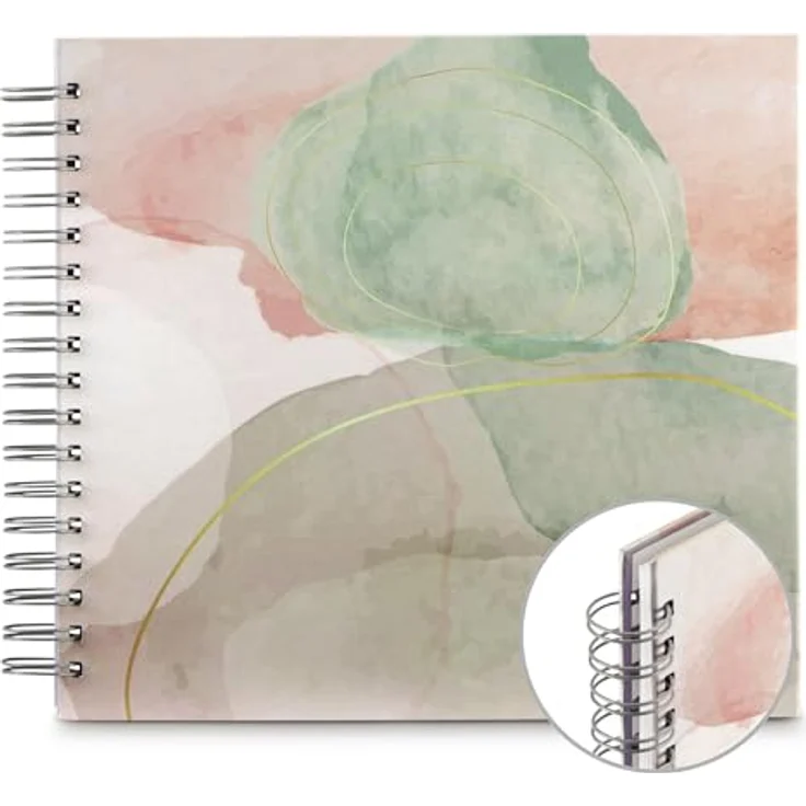 Hama Spiralalbum Watercolor, Fotoalbum für 100 Fotos 10x15 cm, Selbstgestalten & Scrap-Booking, Struktureinband, Weiß – Bild 2