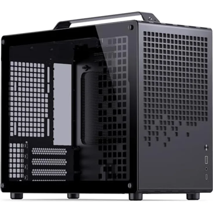 Jonsbo Jonsplus Z20 Micro-ATX Gehäuse, mit Tragegriff - schwarz, für SFX-/ATX-PSUs und Mini-ITX/Micro-ATX-Mainboards