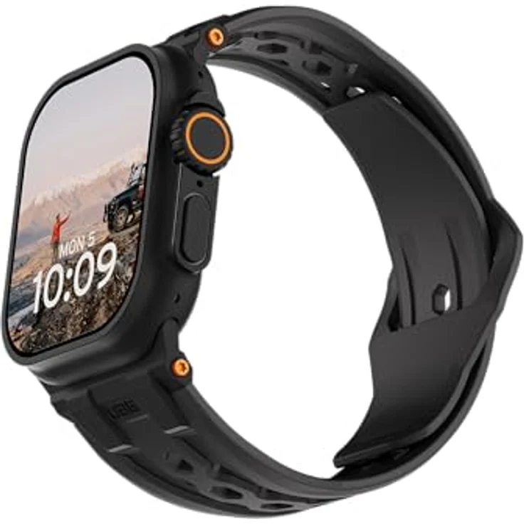 UAG Urban Armor Gear Monarch Strap für Apple Watch Ultra/42/44/45/46mm, robustes Uhrenarmband in Schwarz/Titan – Bild 5