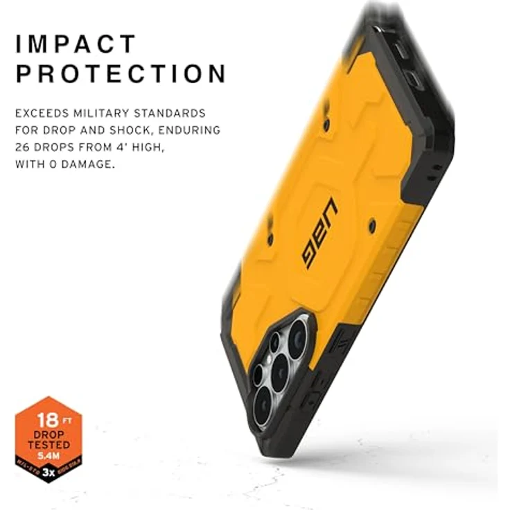 URBAN ARMOR GEAR Pathfinder MS Case für Samsung Galaxy S26 Ultra, Heritage Gelb, mit Magnetring, Wireless Charging kompatibel, 5,5m Fallschutz, Designed for Samsung zertifiziert – Bild 3