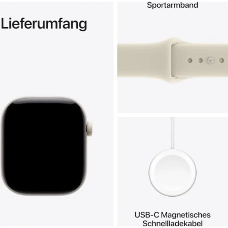 Apple Watch Series 12 Cellular 42mm, Perlweiß Keramik Case, Gesundheits- und Fitness-Tracker, Sand Sport Band, M/L – Bild 7