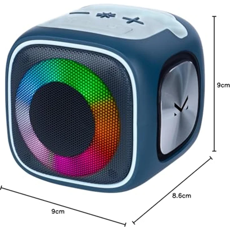 Majestic FIRE 3, Tragbarer Bluetooth-Lautsprecher mit 9 LED-Lichteffekten, USB/MicroSD/AUX-IN, wiederaufladbarem Akku, TWS-Funktion und Smartphone-Halterung – Bild 2