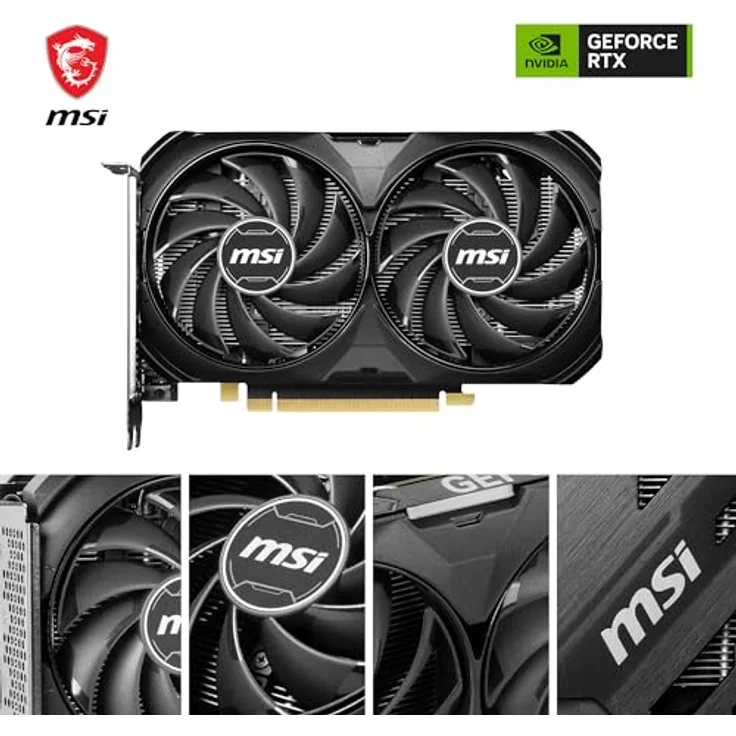 MSI GeForce RTX 4060 Ti Ventus 2X Black 8G OC Grafikkarte -NVIDIA RTX 4060 Ti, 8 GB GDDR6 Speicher, 18Gbps, PCIe 4.0, DLSS3 – Bild 2