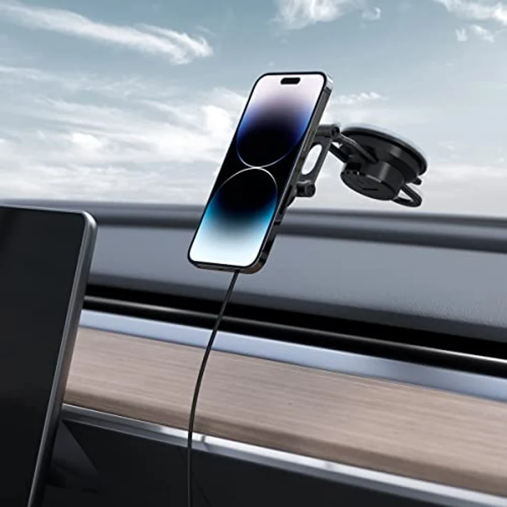 Spigen Onetap Pro 3 ITS35W-3 DASH, Autohalterung mit Qi 10W für iPhone mit MagSafe, schwarz – Bild 8