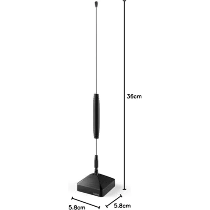 Hama 221081 Basic DVB-T2 Zimmerantenne, 360° Empfang, 87.5 - 1479.5 MHz, schwarz – Bild 4