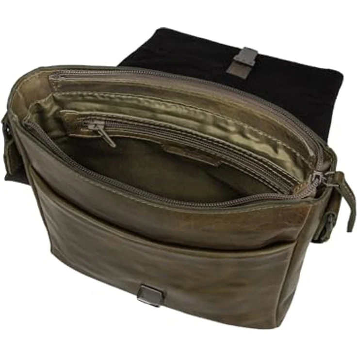 Greenburry Newport Messenger, Laptop-Tasche aus 100% Leder, 24 cm, grün – Bild 4