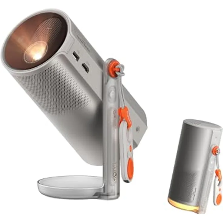 XGIMI MoGo 4 Laser, Mini Beamer mit 550 ISO-Lumen, 2,5 Std Akku, Google TV und Harman Kardon Sound, inkl. 4 Filter