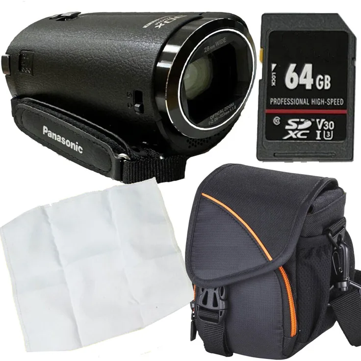 Panasonic HC-V380EG-K Full HD Camcorder Set, inkl. Tasche, Mikrofasertuch, 64 GB Speicherkarte