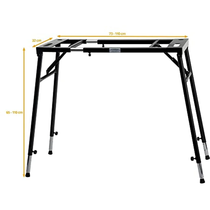 Classic Cantabile Keyboardständer Klapptisch - für Digitalpianos oder Masterkeyboards - Auflagefläche ausziehbar - höhenverstellbar von 65-110 cm - schwarz – Bild 3