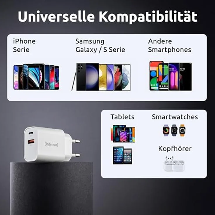 Intenso Intenso Power Adapter 30W, USB-A und USB-C Induktions-Ladegerät für schnelles und effizientes Laden – Bild 7