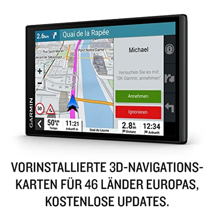 Garmin DriveSmart 66 MT-D, Navigationsgerät mit 6 Zoll HD-Display, 3D-Europakarten, Echtzeit-Verkehrsinformationen und Sprachsteuerung – Bild 3