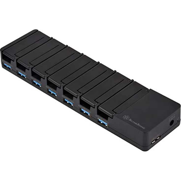 Silverstone Technology SST-UC03B-PRO, U7-Port-USB-Station mit 36W 2.4A, multinationale Anschlüsse für weltweite Nutzung, schwarz – Bild 2