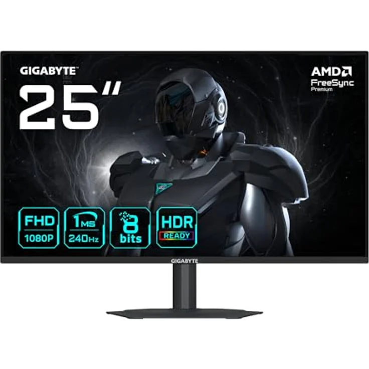 GIGABYTE G25F2A, 24,5 Zoll Full-HD Gaming Monitor mit 1 ms Reaktionszeit und 240 Hz Refresh Rate – Bild 1