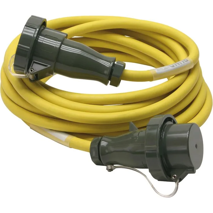 Dönges Verlängerungskabel THW-Version 400 V, 32 A, 10 m (CEE), hochflexibles Gummikabel, wasserdichte Steckverbindungen