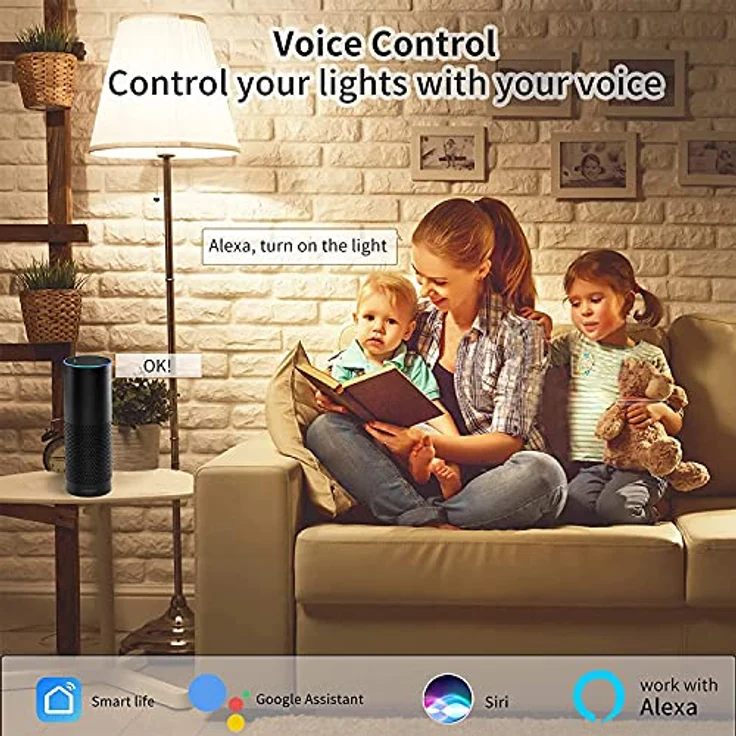 Fitop Alexa Smart Glühbirnen, E14 Wlan LED Lampen Dimmbar Glühbirne 4.9W 470Lm+2700-6500K+RGB 16 Millionen Farben, App Steuern Kompatibel mit Alexa/Google Home, Sprachsteuerung 4 Pack – Bild 2