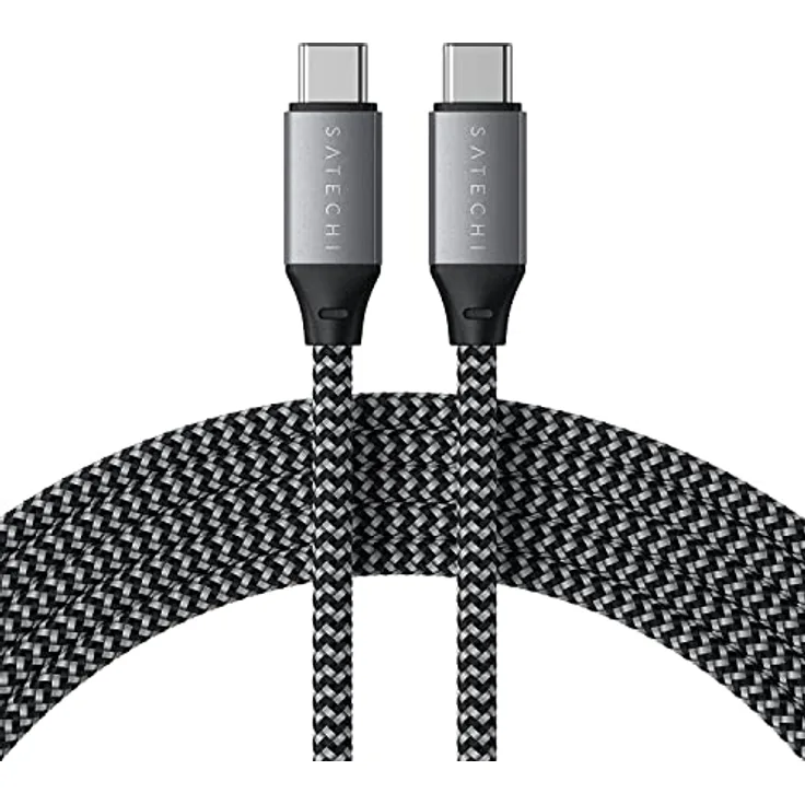 SATECHI USB-C auf USB-C 100W Ladekabel für USB Typ-C Geräte – 6,5 Fuß (2 Meter) – Für M2/M1 MacBook Pro/Air, M2/M1 iPad Pro/Air, M2 Mac Mini, iMac M1