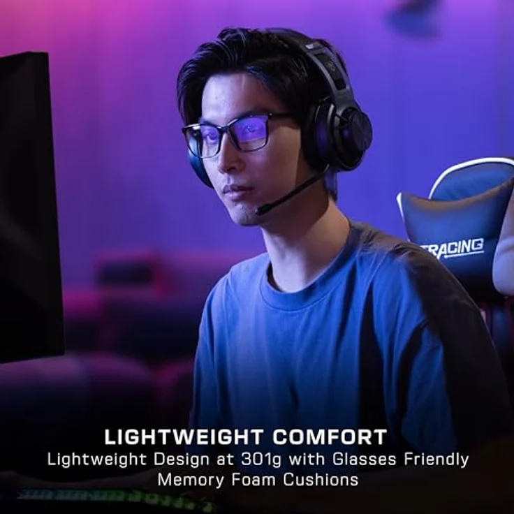 Turtle Beach Atlas Air Kabelloses Open-Back-PC Gaming-Headset w/ 24-Bit-High-Fidelity-Audio, Mikrofon in Broadcast-Qualität, Memory-Foam-Ohrpolster & Bluetooth für PC, PS5, PS4, Switch & Mobilgerät – Bild 5