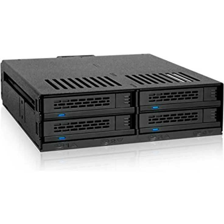Icy Dock MB324SP-1B, HDD / SSD-Gehäuse für 4 x 2,5" SATA/SAS, Hot-Swap, schraubenlos, Schwarz – Bild 1