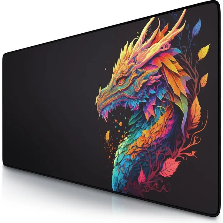 Titanwolf XXL Gaming Mauspad Speed, 900 x 400 x 3 mm, rutschfest, abwaschbar, Color Dragon