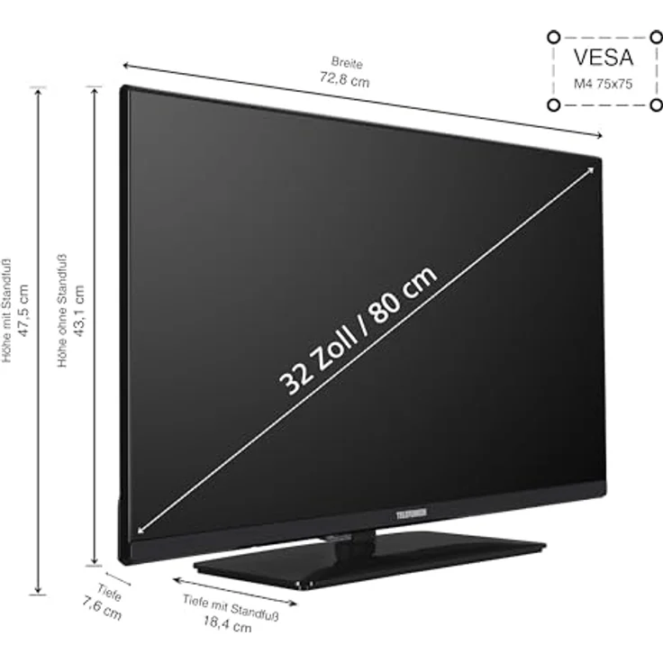 TELEFUNKEN XH32N750M 32 Zoll Fernseher (HD Ready, Triple-Tuner) [2024] – Bild 2