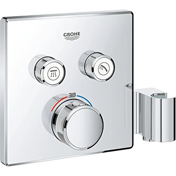 GROHE Grohtherm Smartcontrol - Thermostat mit 2 Absperrventilen und integriertem Brausehalter (Fertigmontageset, langlebige Oberfläche), chrom, 29125000 – Bild 1