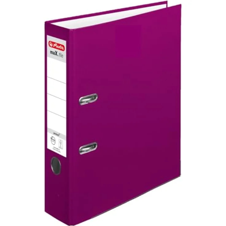 Herlitz Aktenordner maX.file protect, DIN A4, 8 cm Rückenbreite, mit Griffloch, Blattniederhalter und Kantenschutz, blau – Bild 2