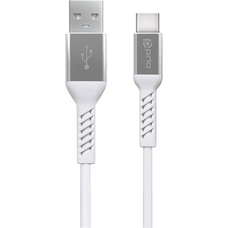 Prio High-Speed Charge & Sync USB C auf USB A Kabel, 3A, 1,2 m, weiß, für Smartphones und Tablets