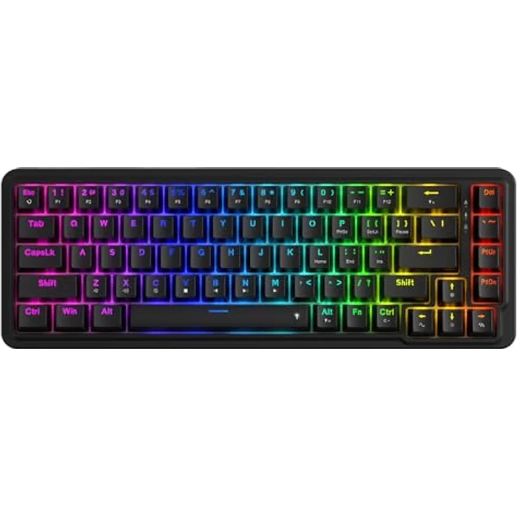 Redragon K709 65% Gasket RGB-Gaming-Tastatur, kabelgebunden, 68 Tasten Hot-Swap, 3-lagige Geräuschdämpfung, leise benutzerdefinierte lineare Schalter – Bild 1