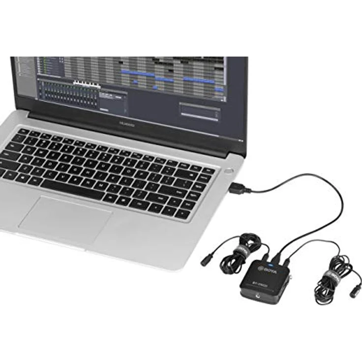 Boya BY-DM20 Dual-Lavalier-Mikrofon (Interview / Vortrag), Apple Lightning / USB-C / USB, omnidirektional, Mikrofonteil/-Zubehör, Schwarz – Bild 4