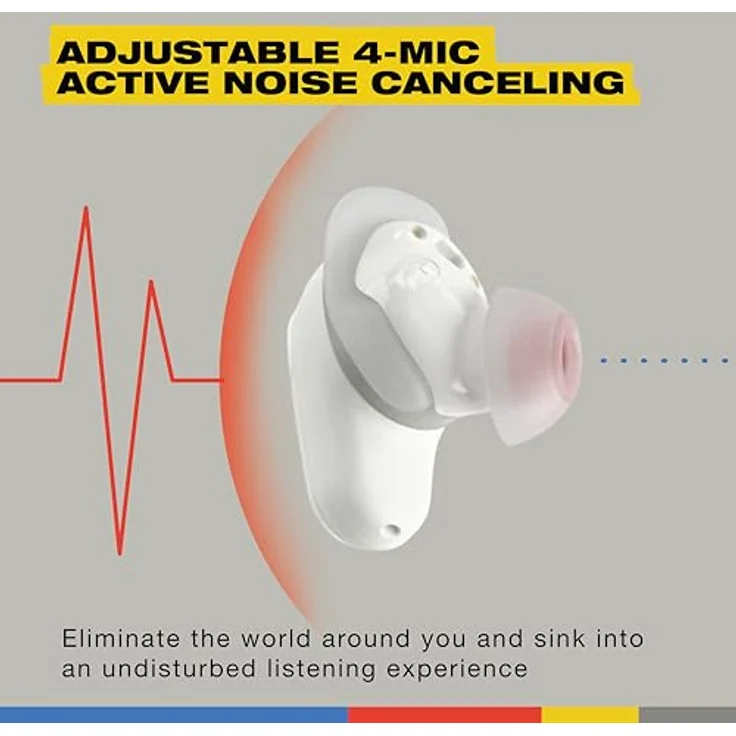 SKULLCANDY Method 360 ANC, In-ear Kopfhörer Bluetooth mit aktivem Noise Cancelling und 32 Stunden Akkulaufzeit, Bone – Bild 3