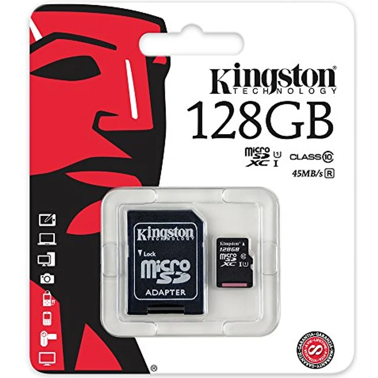 Kingston SDC10G2-128GB microSD 12 Klasse 10 bis zu 45MB-s Speicherkarte (mit SD-Adapter) – Bild 4