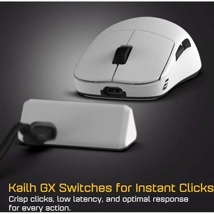 Endgame Gear OP1w 4k v2, Kabellose Gaming-Maus mit 4.000 Hz Polling-Rate, Custom PixArt PAW3950 Sensor, 60 g, weiß – Bild 4