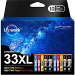 Uniwork 33XL 33 XL Multipack Druckerpatronen Kompatibel für Epson 33 XL 33XL Patronen für Epson Expression Premium XP-530 XP-540 XP-7100 XP-900 XP-830 XP-630 XP-635 XP-645 XP-640 (10er-Pack)