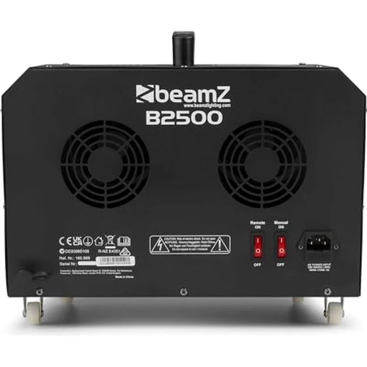 BeamZ B2500 Seifenblasenmaschine, Hazer mit kabelloser Fernbedienung und großemblasenverteilendem Lüfter – Bild 5