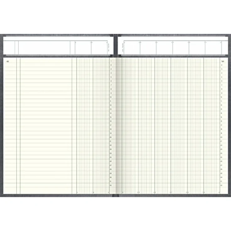 König & Ebhardt Spaltenbuch A4 mit Kopfleiste, 8 Spalten, 144 Blatt, grau, Fadenheftung – Bild 2