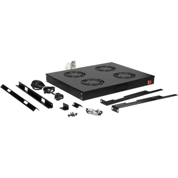 Equip Lüftermodul 19" für Serverschränke, 4xLüfter RAL9005 - Hochwertige Material, Langlebig, Robustheit – Bild 2