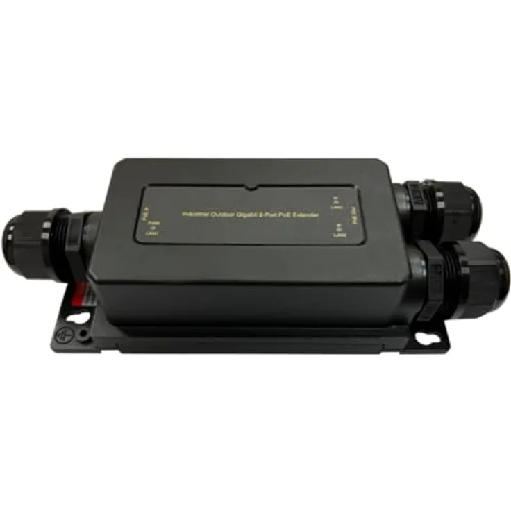 LevelOne POR-1322, Industrial PoE Extender/Repeater mit 500 Meter Reichweite für Power-over-Ethernet-Netzwerke