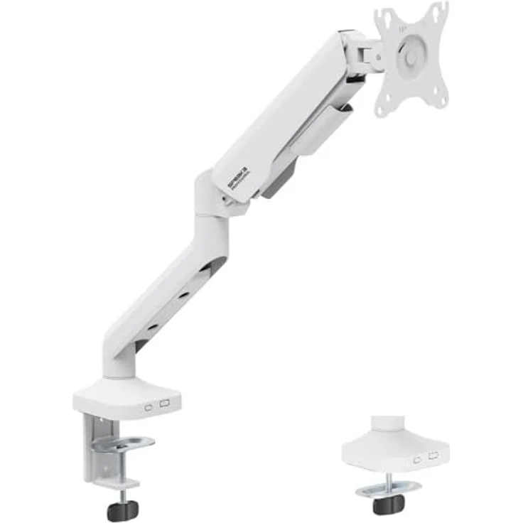 SpeaKa Professional SP-MM-1030 Monitor-Tischhalterung, Höhenverstellbar und Neigbar für Displays 43,2 cm (17) - 101,6 cm (40), Weiß, max. Tragkraft 12 kg – Bild 2