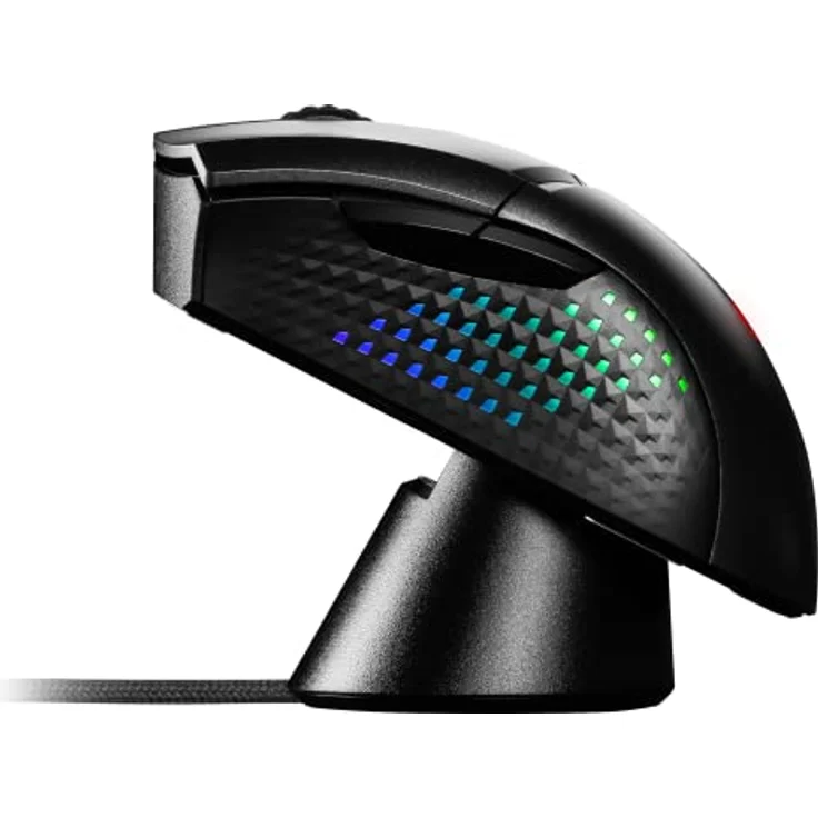 MSI Clutch GM51 Lightweight Wireless Gaming Maus - 26.000 DPI Optischer Sensor, 650 IPS, symmetrisch, 60Mio+ Click OMRON-Switches, 1000Hz Abtastrate, 1ms Latenz, RGB Mystic Light, 85g, kabellos – Bild 5