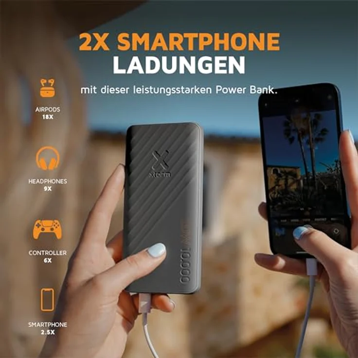 Xtorm Go2 Powerbank - 10.000mAh 20W - Fan Edition - Leistungsstark - Nachhaltige Technologie - Schwarz – Bild 5