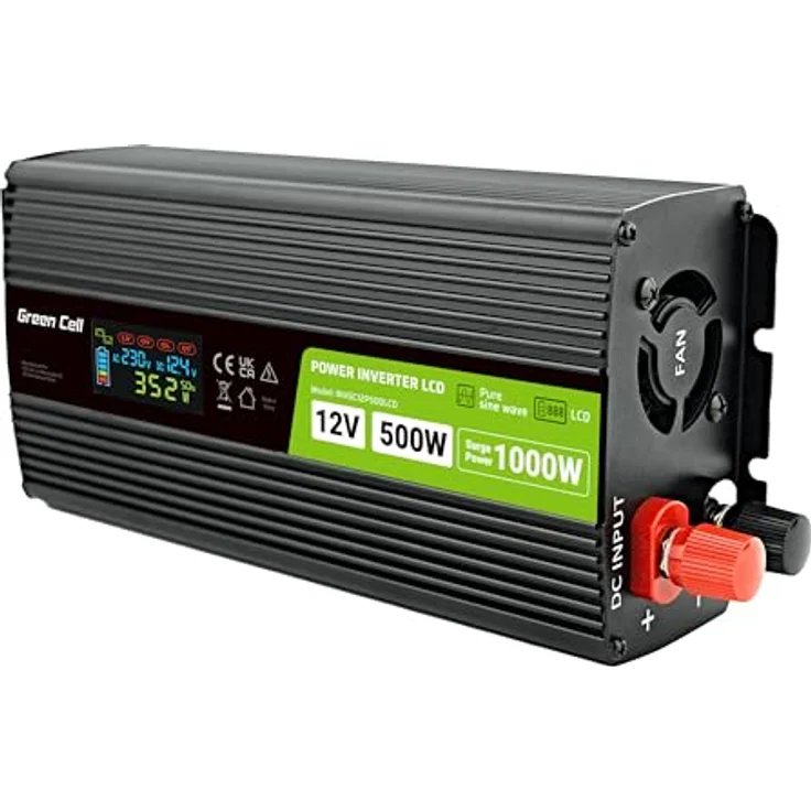 Green Cell DC to AC Wechselrichter 500 Watt, ATX Netzteil mit 1 Ausgang, Schwarz, 80 Plus – Bild 1
