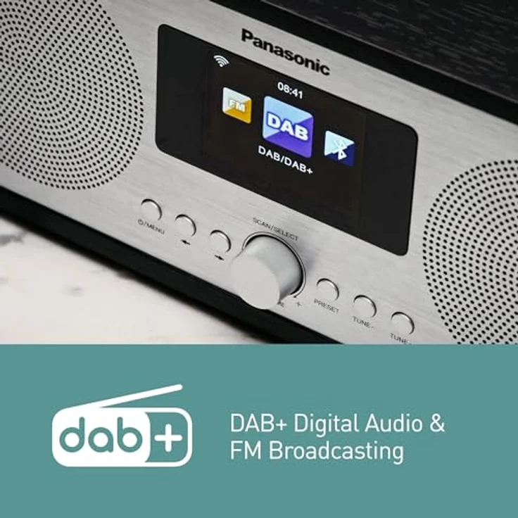 Panasonic RF-D40EGK-K Internet- & DAB+/FM-Radio mit Bluetooth, 6 Watt, 7,5 cm Lautsprecher, 2,4 Zoll TFT-Farb-LCD, Wecker & Einschlaftimer, Fernbedienung, USB, WLAN, Schwarz – Bild 5