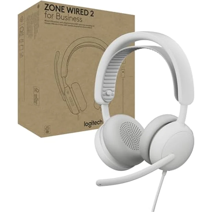 Logitech 981-001617, Kabelgebundenes Office-Headset, 20 - 20000 Hz, USB-Anschluss, Weiß – Bild 1