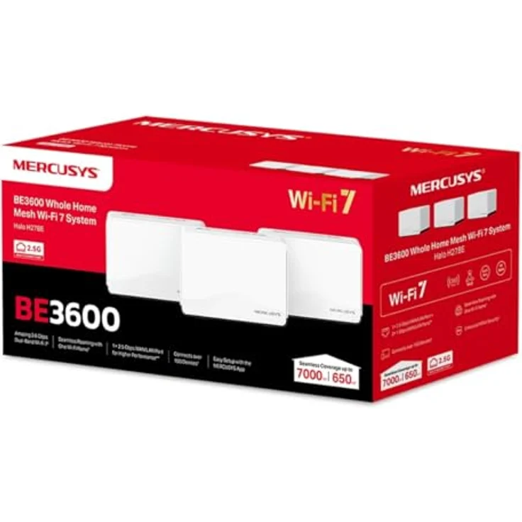 Mercusys Halo H27BE Mesh-System (3er-Pack), Wi-Fi 7, Dual-Band, 3,6 Gbps, weiße Ausführung – Bild 5