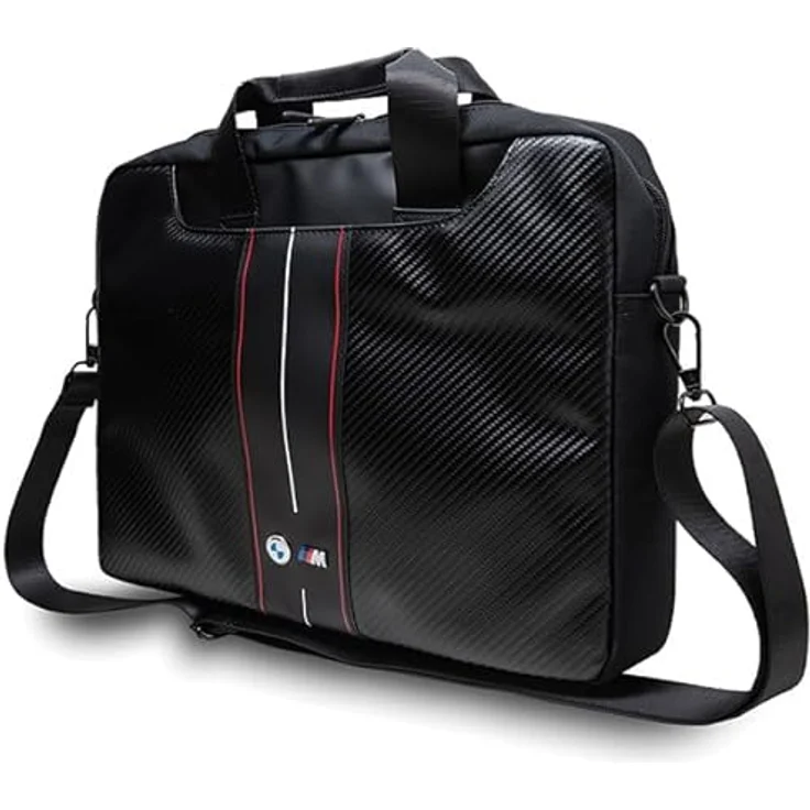 BMW Torba BMCB15COMSCAKR 15" Notebooktasche, schwarz mit roten Streifen für Laptops bis 16 Zoll, leicht und robust – Bild 2