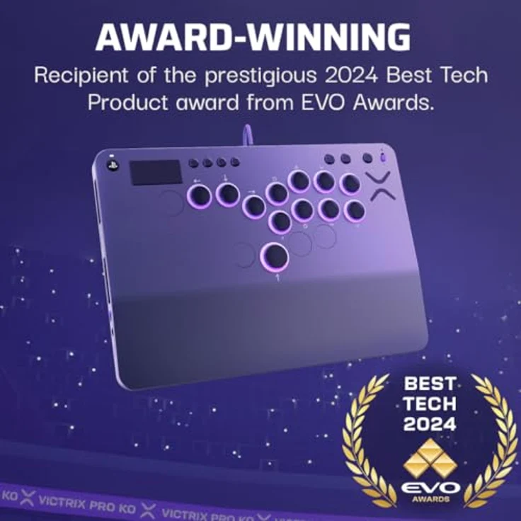 Turtle Beach Victrix Pro KO Leverless All Button Fight Stick for PlayStation 5, Gray | Customizable eSports Tournament Ready Controller – Bild 3