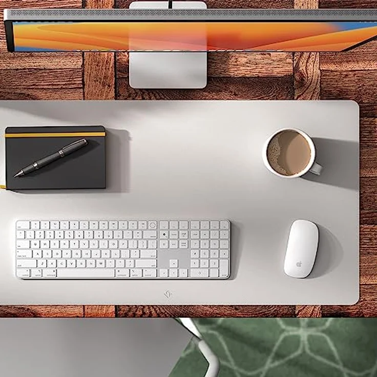 Twelve South DeskPad | Nachhaltige Leder-Verlängerungsmatte für die Maus, spritzwasserfest, rutschfeste Mausoberfläche, optimale Größe für den Displaygebrauch, Grau, Mittel – Bild 5