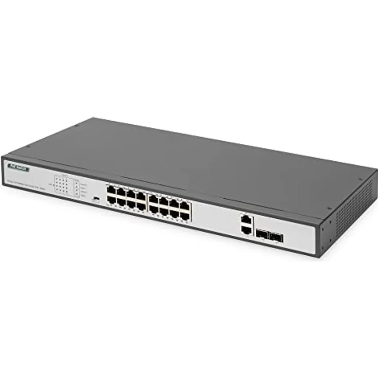 DIGITUS Fast Ethernet PoE Switch 16-Port PoE + 2 Combo, 250W PoE Budget – Bild 1
