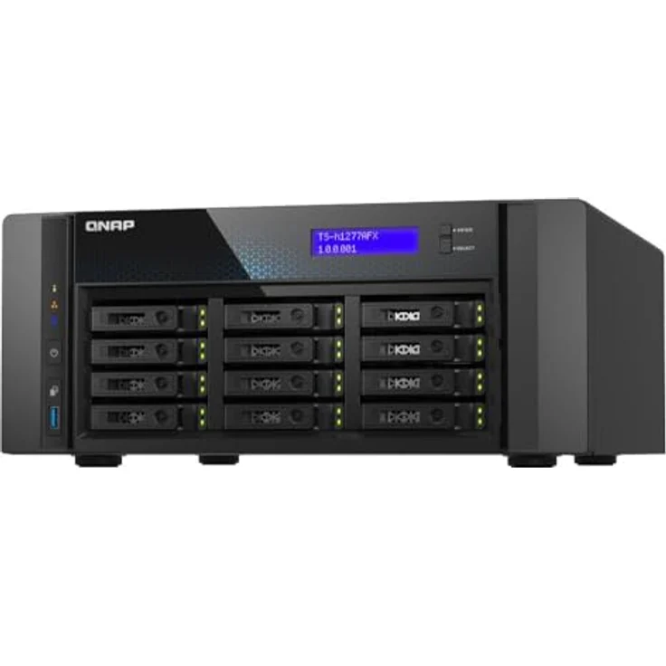 QNAP TS-h1277AFX-R7-32G, Hochleistungs-NAS mit AMD Ryzen 7, All-Flash Speicher, 12-Bay, schwarz – Bild 2