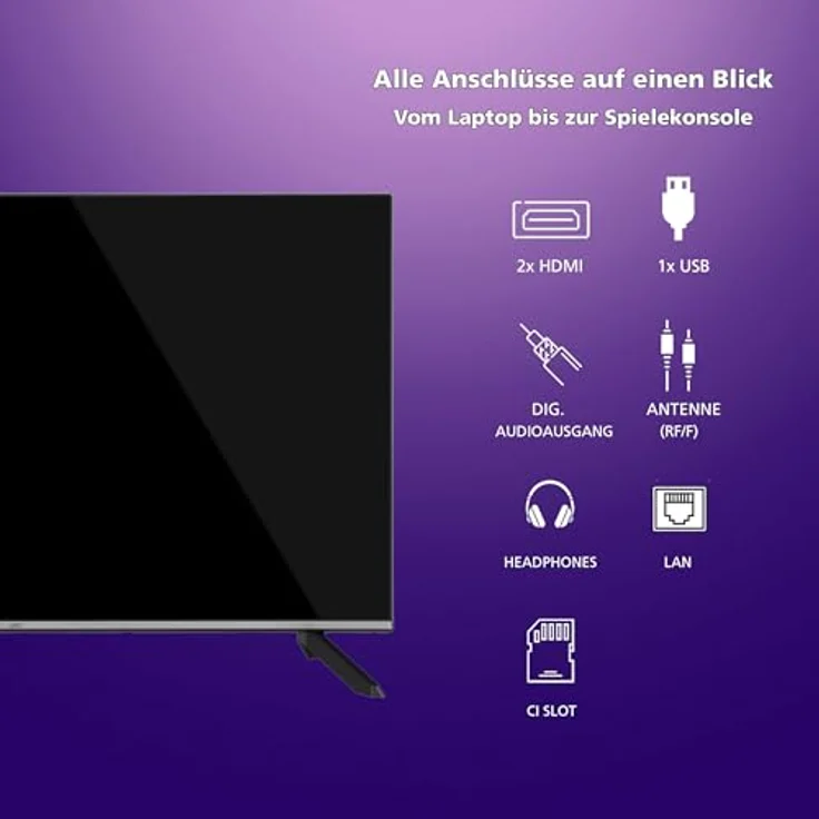 JVC LT-43VF7555, 43 Zoll Smart TV Powered by TiVo, Full HD, HDR, Triple-Tuner, LED Fernseher, Schwarz – Bild 4